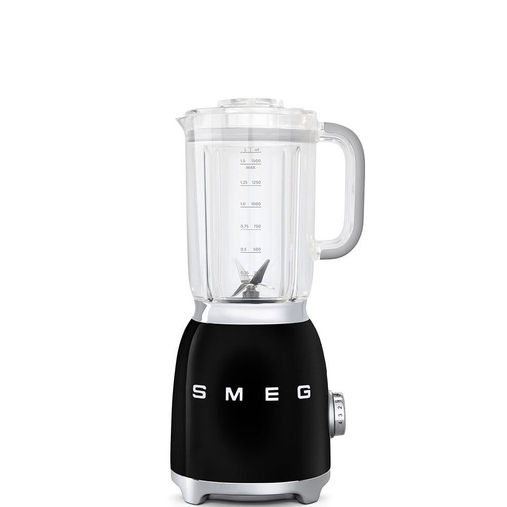 Blender Smeg BLF01BLEU, 800 W, 1,5 L, Negru/Argintiu