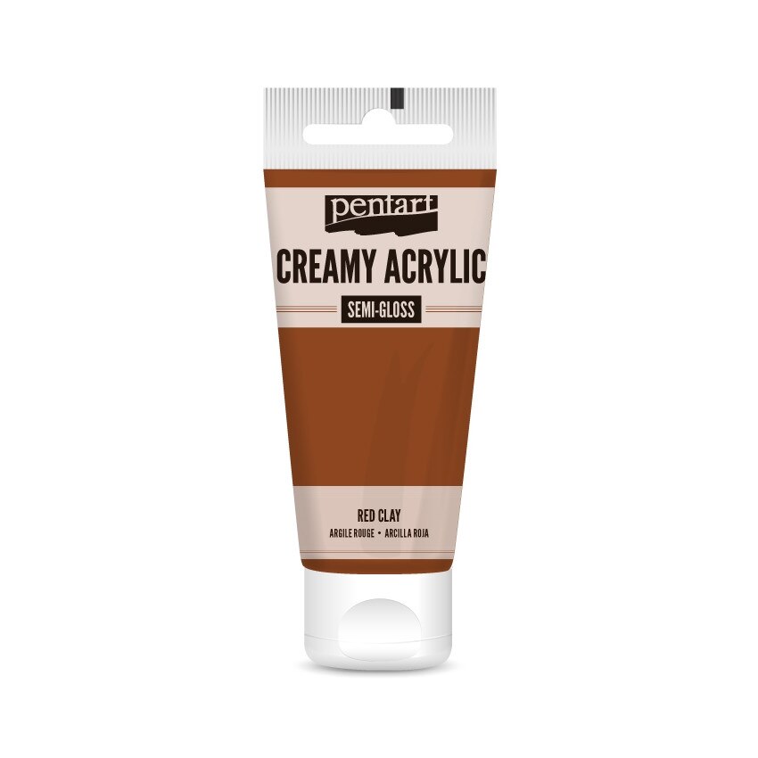 Vopsea acrilica cremoasa semilucioasa Pentart - argila rosie, 60 ml