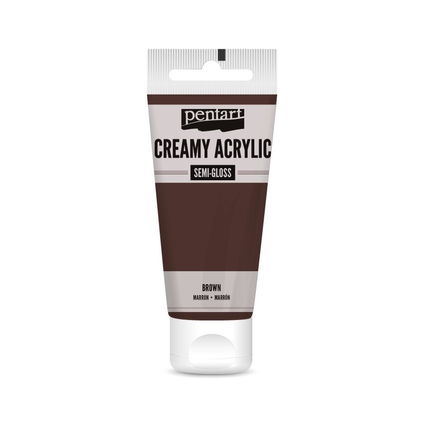 Vopsea acrilica cremoasa semilucioasa Pentart - maro, 60 ml