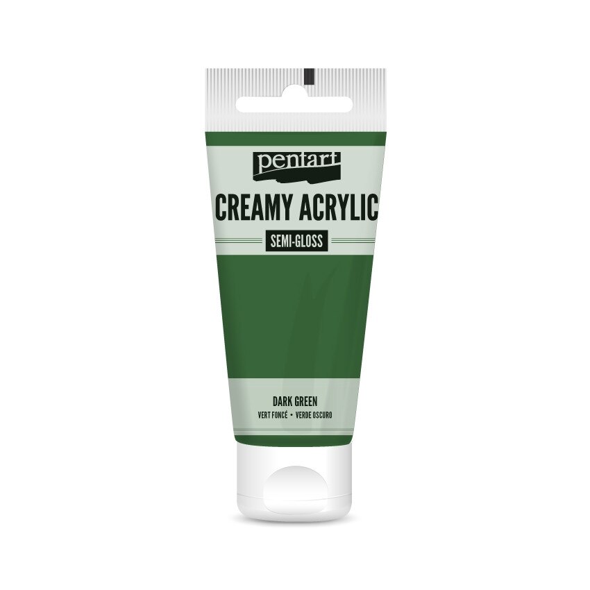 Vopsea acrilica cremoasa semilucioasa Pentart - verde inchis, 60 ml