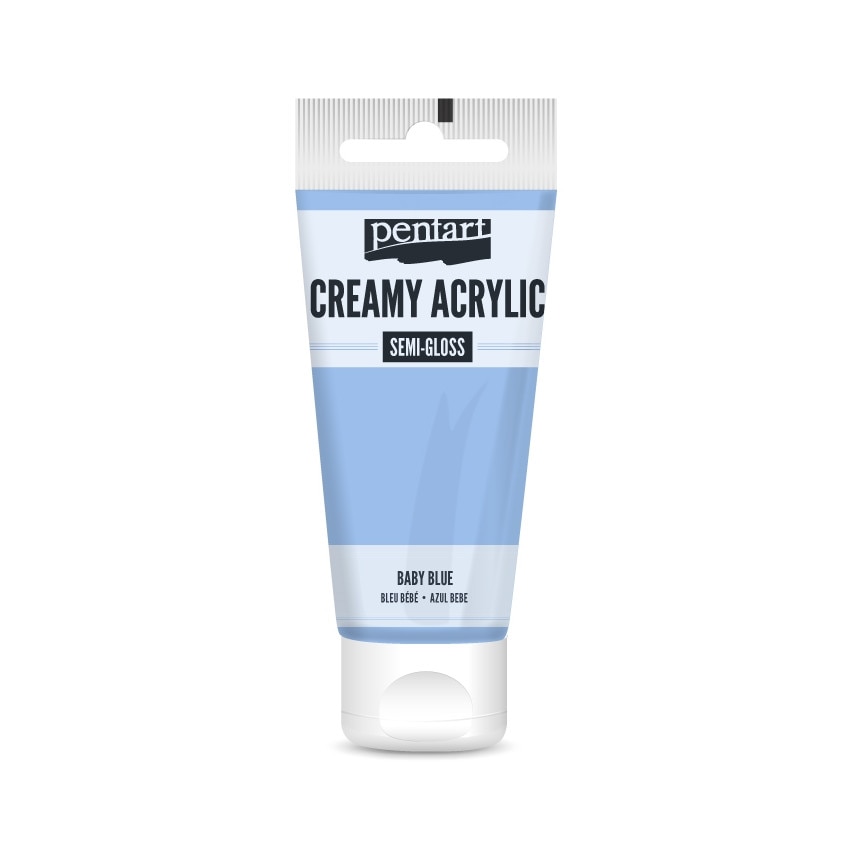 Vopsea acrilica cremoasa semilucioasa Pentart - albastru bebe, 60 ml
