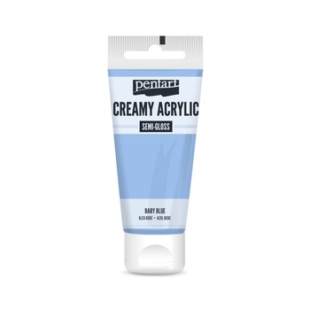 Vopsea acrilica cremoasa semilucioasa Pentart - albastru bebe, 60 ml Vopsea acrilica cremoasa semilucioasa Pentart - albastru bebe, 60 ml