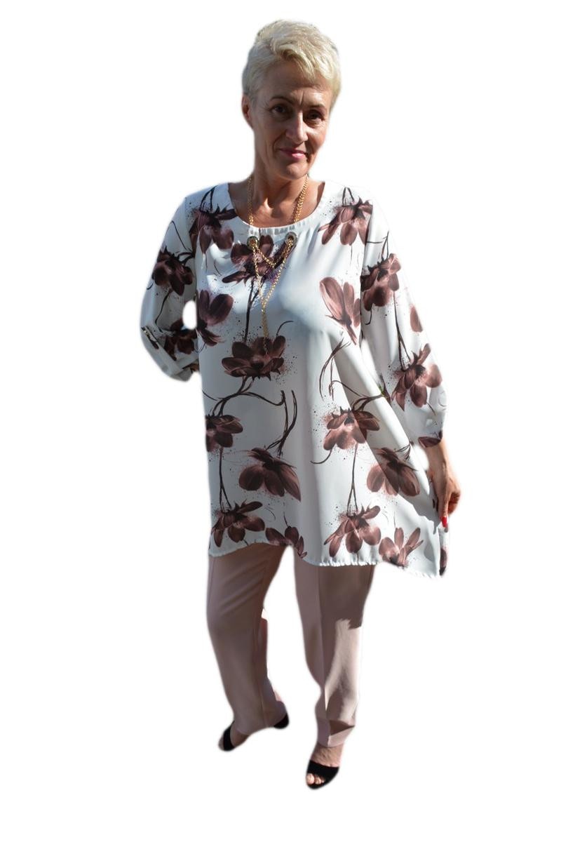 Costum trendy cu pantalon si bluza asimetrica, D&J Exclusive, Plamaniu