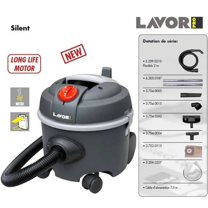 Aspirator profesional aspirare uscata, LavorPro, SILENT FR