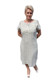 Rochie de vara cu imprimeu floral, D&J Exclusive, Bej Rochie de vara cu imprimeu floral, D&J Exclusive, Bej