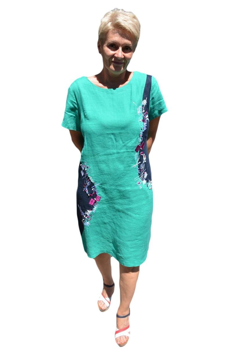 Rochie de vara cu imprimeu, D&J Exclusive, Turcoaz