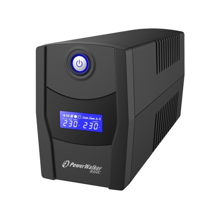 UPS със синусоидален изход, PowerWalker, 360 W, черен