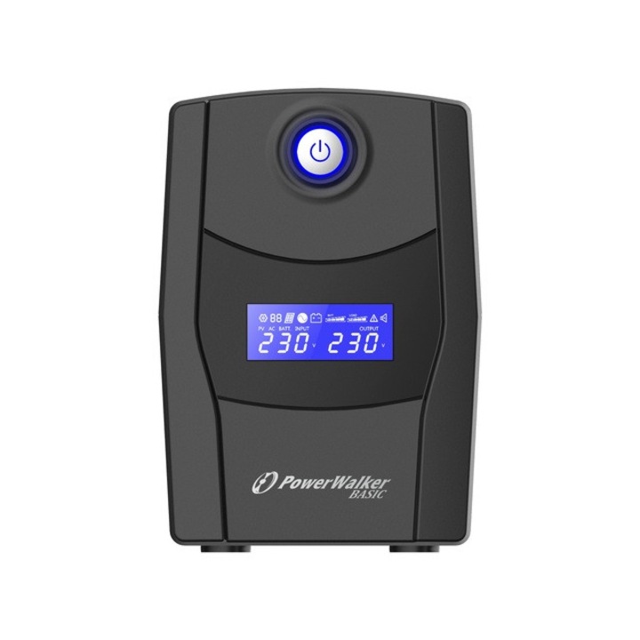 UPS, Power-walker VI 800 STL FR, 800VA / 480W, 290V, LCD, fekete