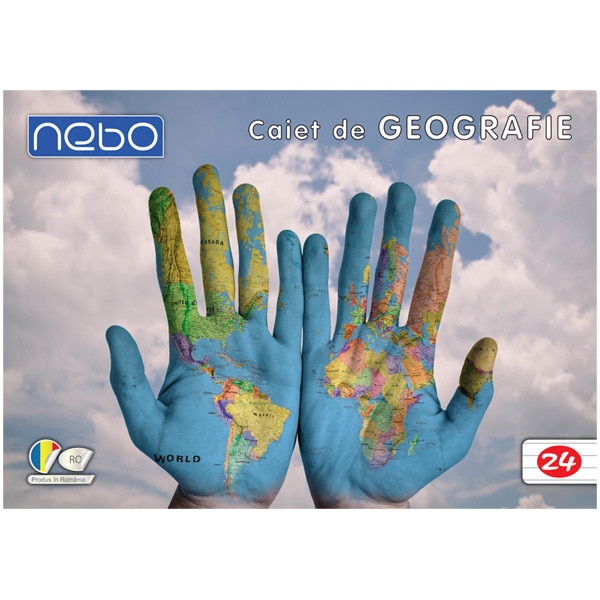 Caiet NEBO de GEOGRAFIE 65-70 g/mp 24 file Premium , Robentoys