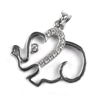 Pandantiv Happy Elephant, Argint 925, 2.5 cm x 2.5 cm Pandantiv Happy Elephant, Argint 925, 2.5 cm x 2.5 cm