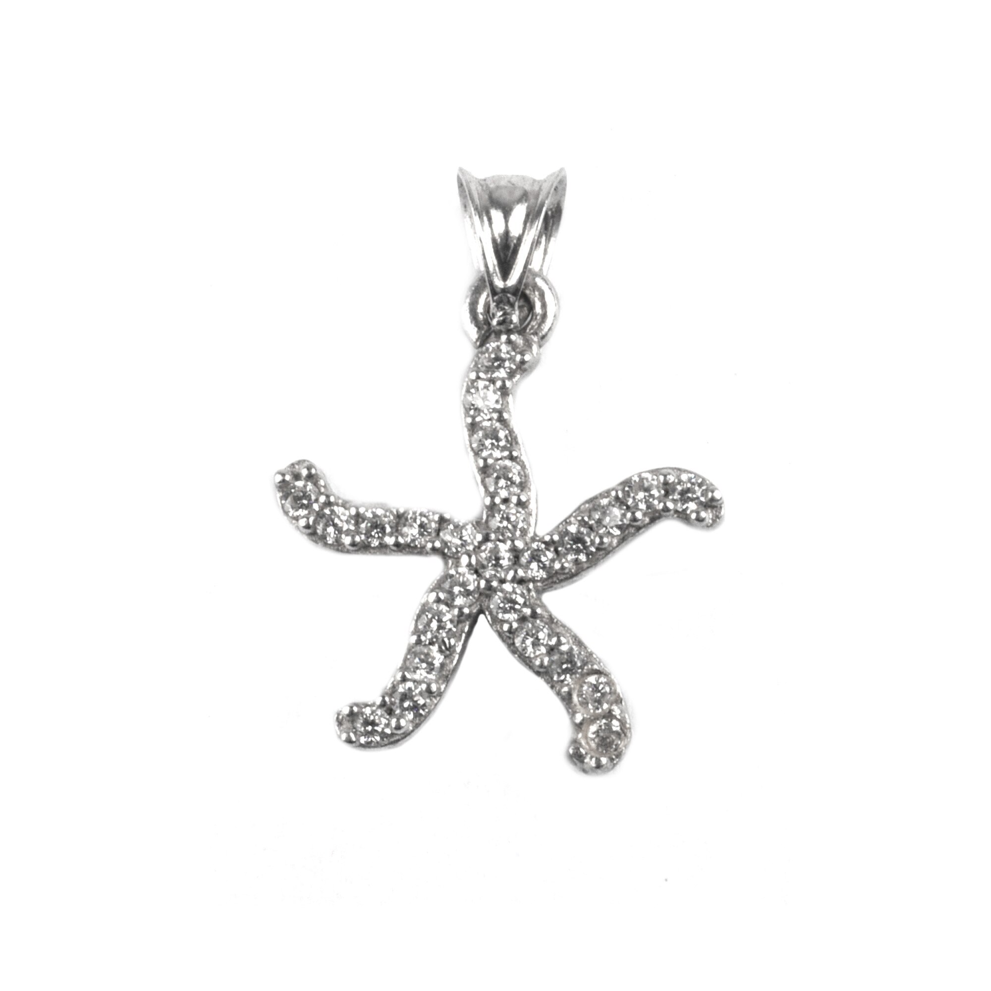 Pandantiv Stea de mare cu pietre, Argint 925, 2 cm x 1.5 cm