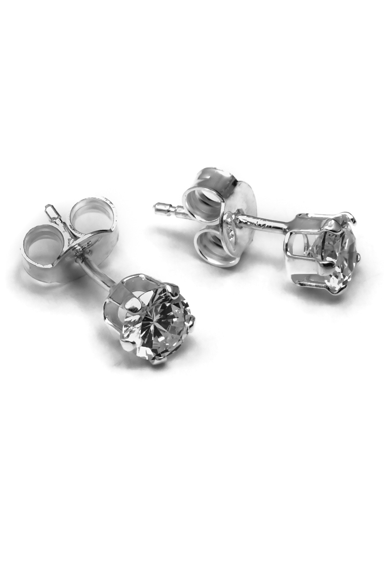 Cercei cu zirconiu, Eurosilver, cu zirconiu, alb