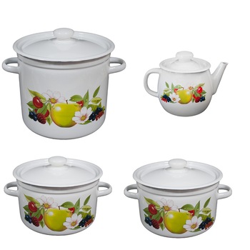 Set 3 oale LETNII SAD emailate 2L,3L,5,5L cu ceainic emailat 1L Set 3 oale LETNII SAD emailate 2L,3L,5,5L cu ceainic emailat 1L