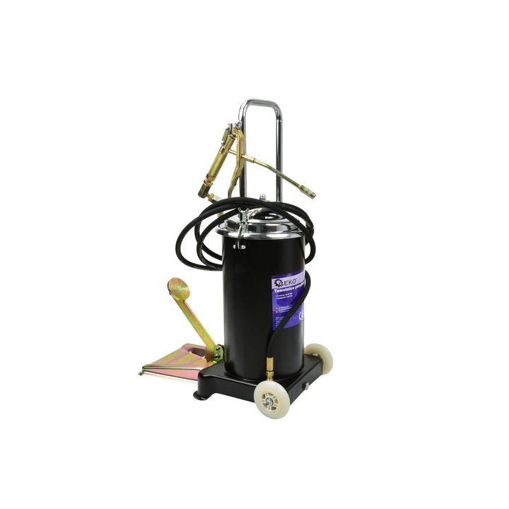 Pompa pentru gresat pneumatica, capacitate 15 litri, furtun 4 m, Geko, G01138
