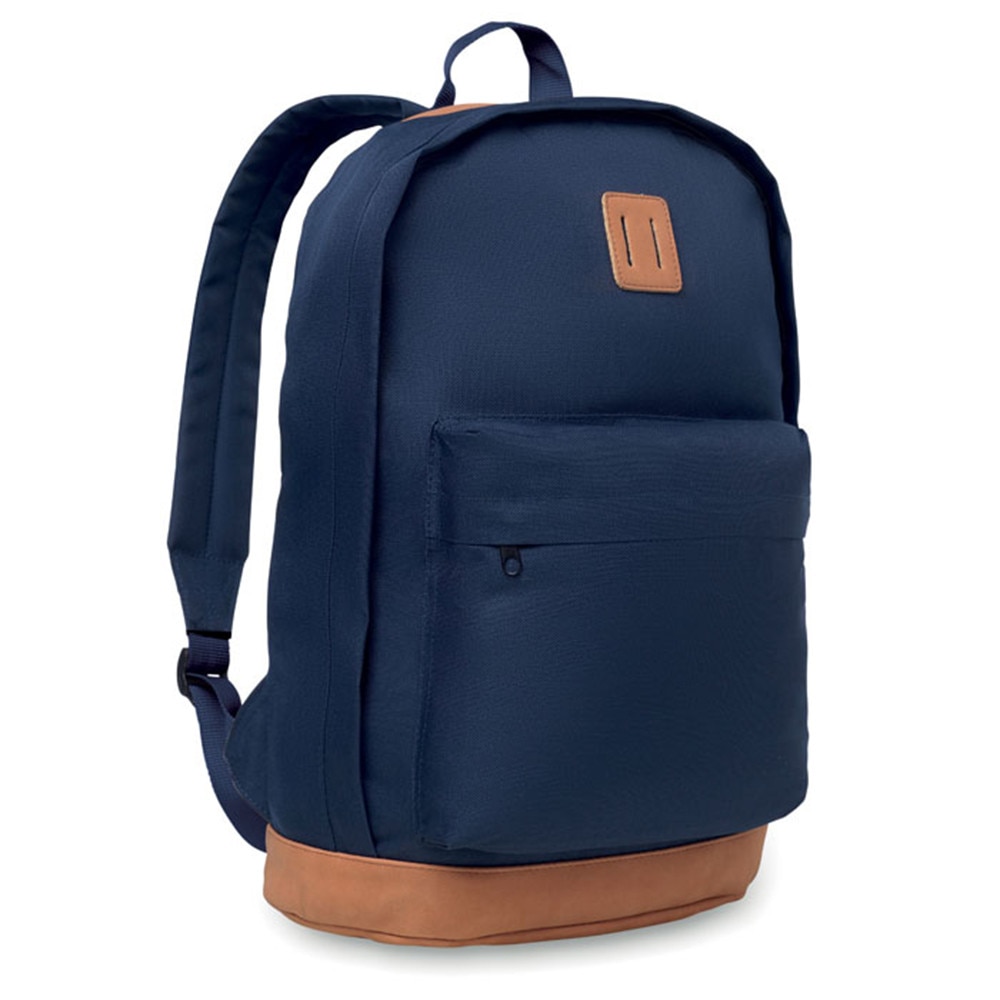 Rucsac casual cu buzunar exterior, albastru