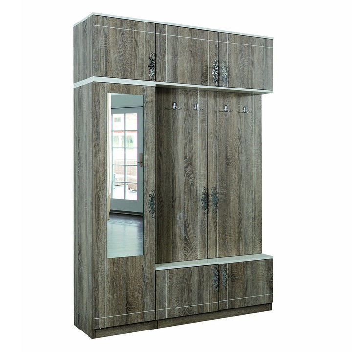 Garderoba YUKLUKLU 2, 130 x 38 x 230 cm, Stejar
