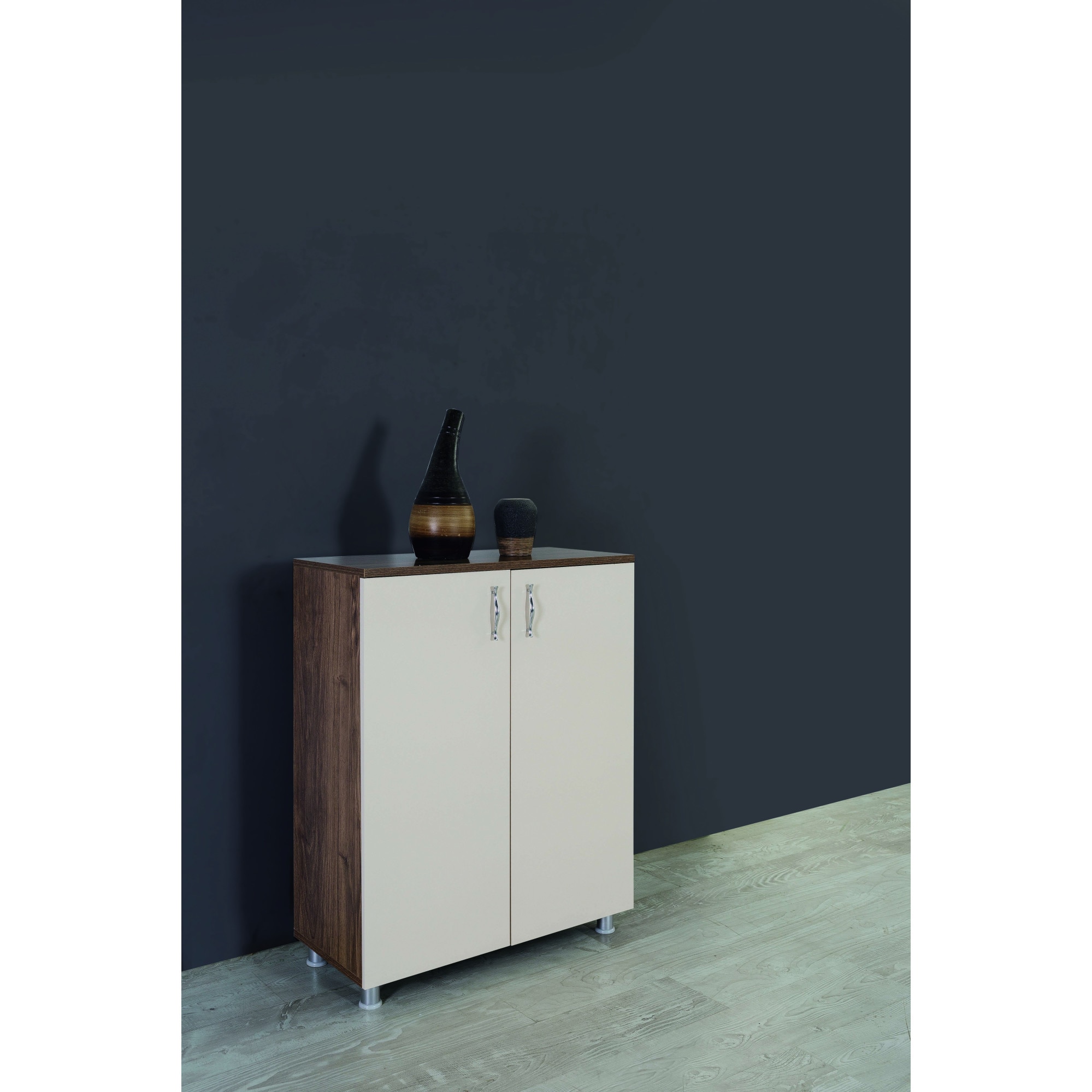 Pantofar AYCA 78, 78 x 36 x 100 cm, Alb/Stejar