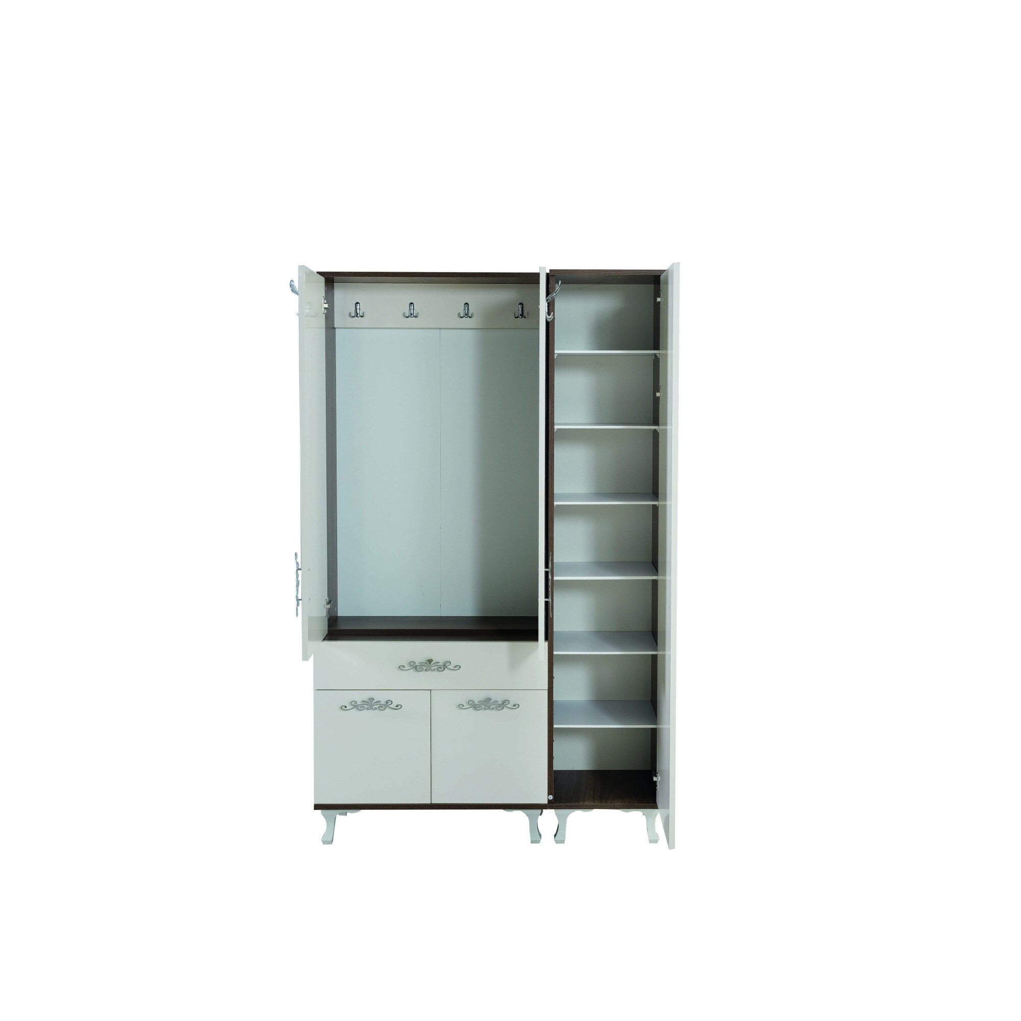 Garderoba DEFNE 121/ 1, 121 x 37 x 198 cm, Alb/Stejar