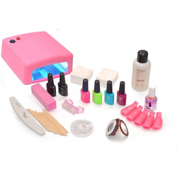 Kit unghii complet pentru aplicarea si indepartarea ojei semipermanente Color Line Professional 4 oje Canni NEON lampa UV 36W Kit unghii complet pentru aplicarea si indepartarea ojei semipermanente Color Line Professional 4 oje Canni NEON lampa UV 36W