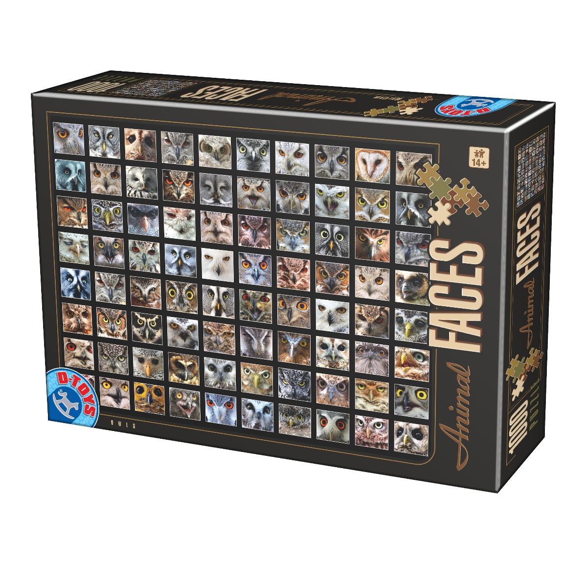 Puzzle D-Toys Animal Faces, Bufnite, 1000 piese