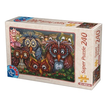 Puzzle D-Toys, 7 Bufnite, 240 piese Puzzle D-Toys, 7 Bufnite, 240 piese
