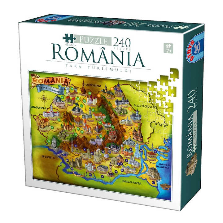 Puzzle D-Toys Romania, Obiective turistice, 240 piese