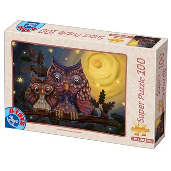 Puzzle D-Toys Bufnite noaptea, 100 piese Puzzle D-Toys Bufnite noaptea, 100 piese