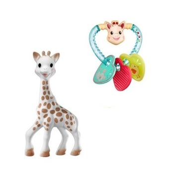 Set pentru dentitie SOPHIEsticat cu zornaitoare inimioare Set pentru dentitie SOPHIEsticat cu zornaitoare inimioare