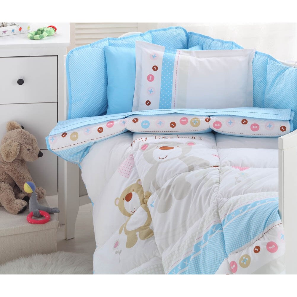 Set lenjerie patut, BABY BEAR, bumbac 100%, bebe, 7 piese, Ozdilek