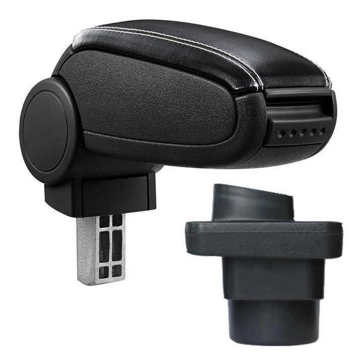 Cotiera Skoda Fabia 1 (08.1999 - 03.2008) - Cotiera auto pro.tec - negru piele ecologica cu cusatura alba