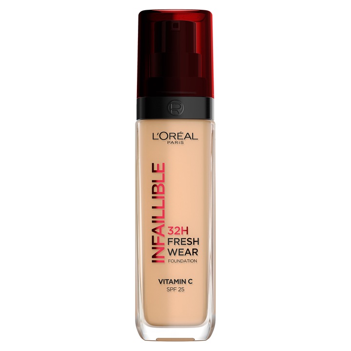 Fond de ten rezistent la transfer L'Oreal Paris Infaillible 32H Fresh Wear 220 Subton Neutru, 30 ml