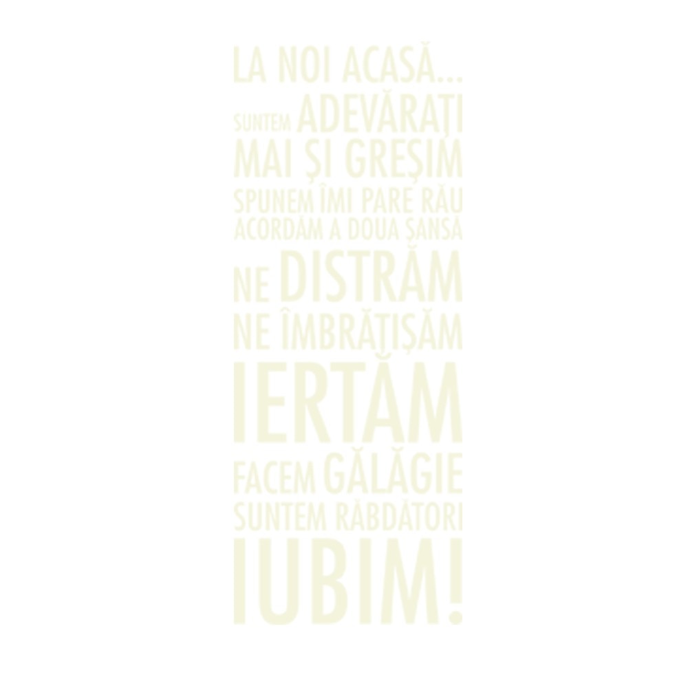 Sticker decorativ Mesaj pentru acasa Galben Discret - 70x179 cm - BeeStick