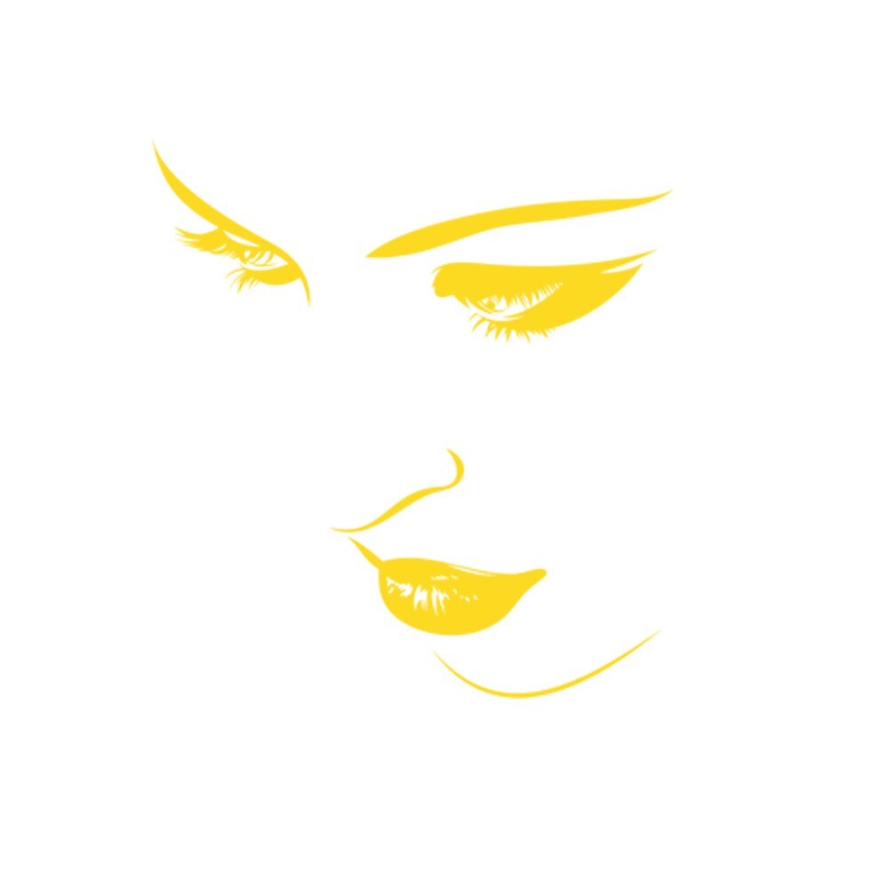 Sticker decorativ Trasaturi fine Galben - 54x58 cm - BeeStick