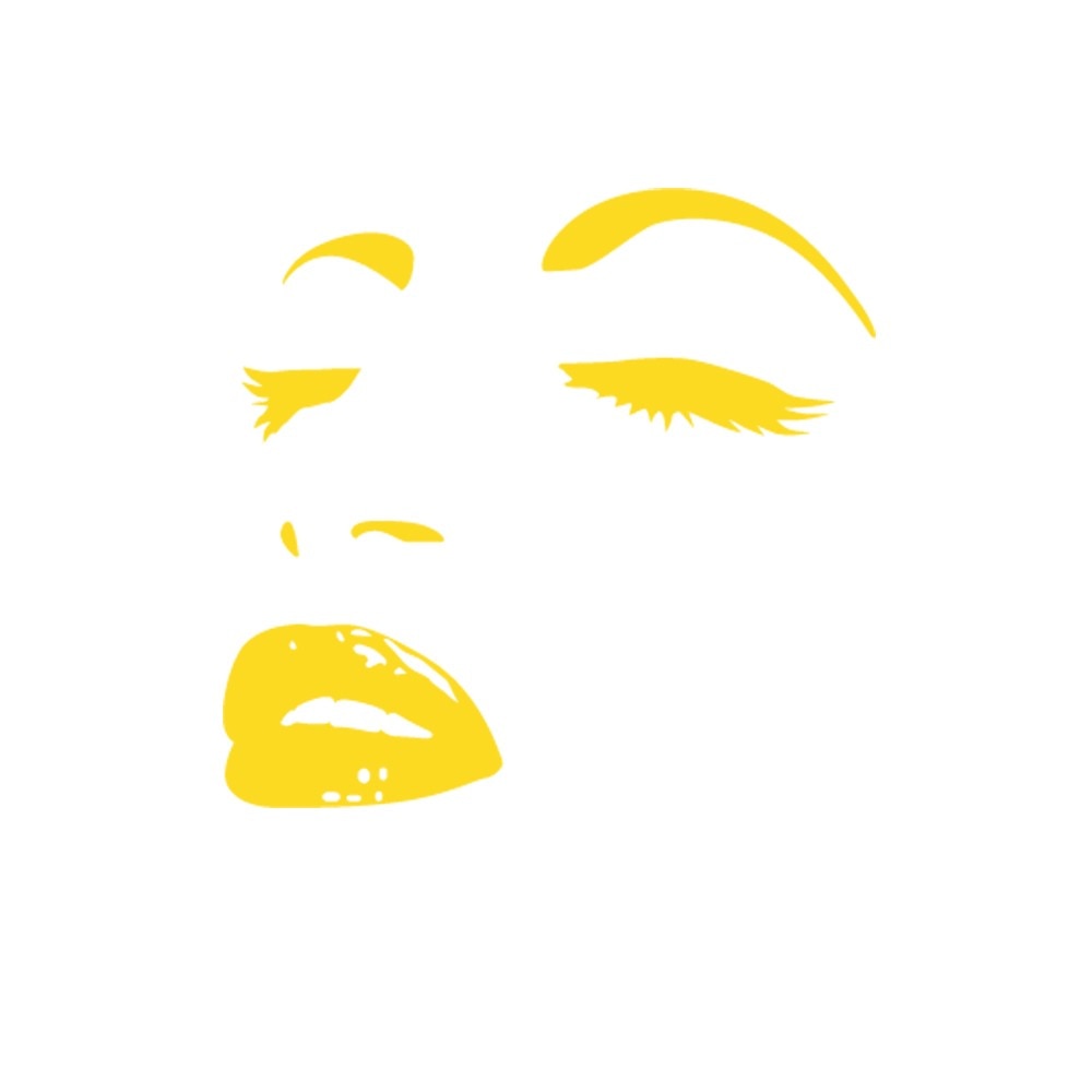 Sticker decorativ Chip de femeie Galben - 95X90 cm - BeeStick