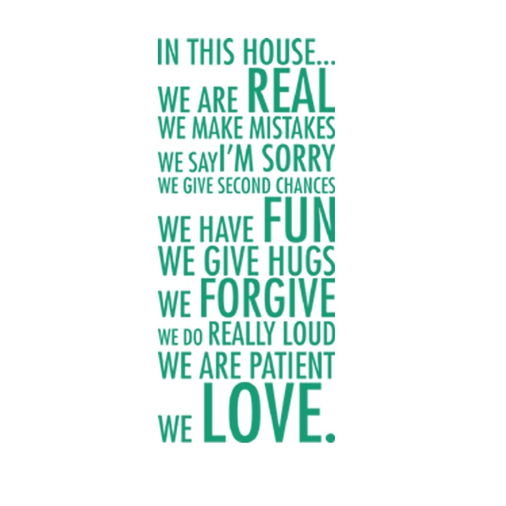 Sticker decorativ In this house Turquoise - 43x100 cm - BeeStick