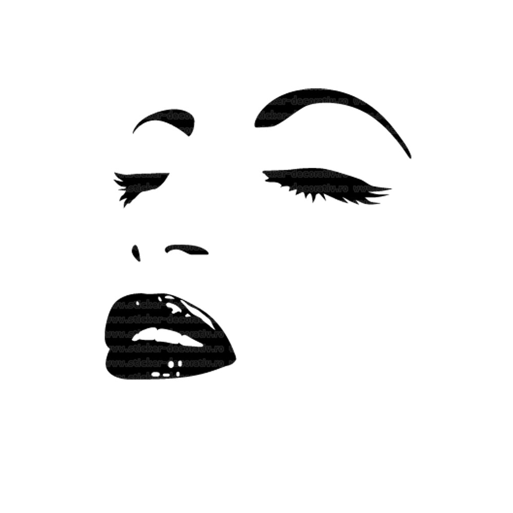 Sticker decorativ Chip de femeie Negru - 62X59 cm - BeeStick