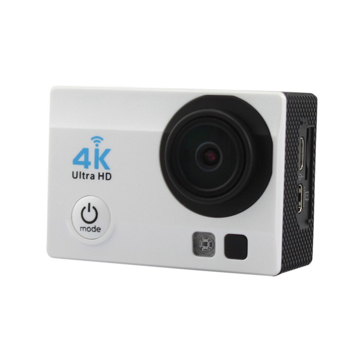 Camera video sport de actiune Q3H 4K ULTRA HD SILVER, WIFI, cu toate accesoriile de prindere incluse, Subacvatica 30m