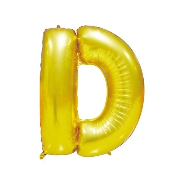 Balon folie litera D auriu, 41 cm
