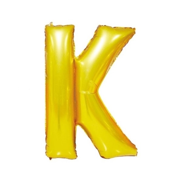 Balon folie litera K auriu, 41 cm