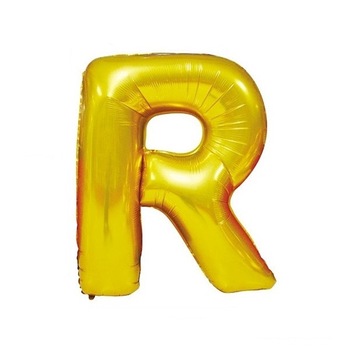 Balon folie litera R auriu, 41 cm Balon folie litera R auriu, 41 cm