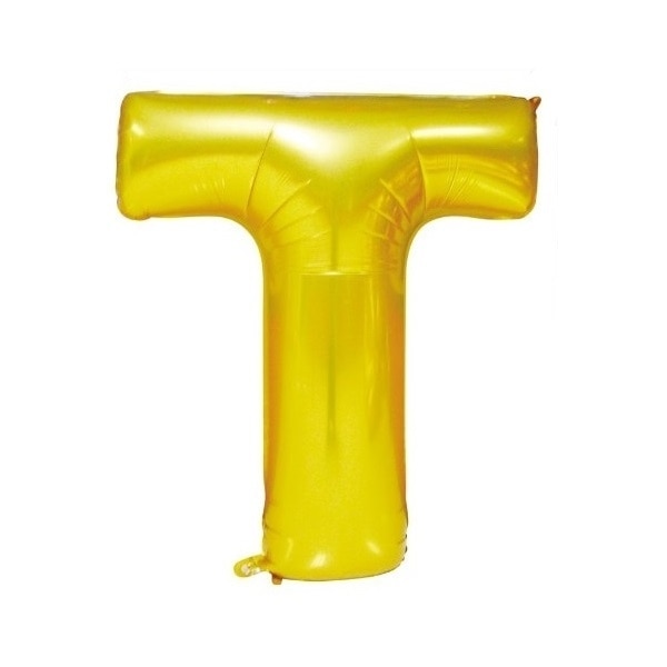 Balon folie litera T auriu, 41 cm
