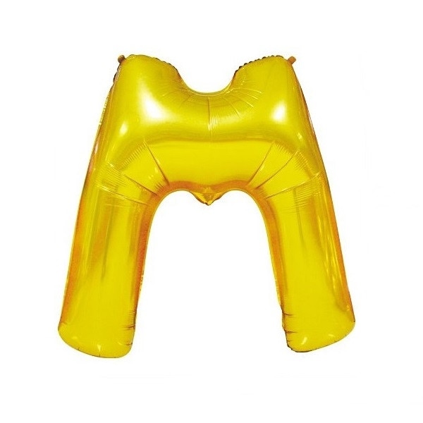 Balon folie litera M auriu, 41 cm