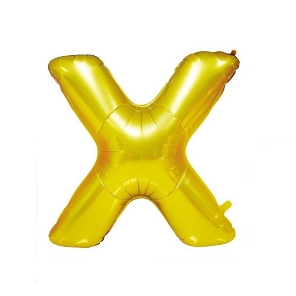 Balon folie litera X auriu, 41 cm
