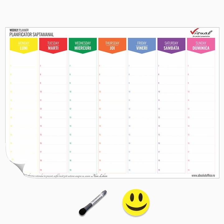 Orar magnetic saptamanal 21x30 cm - Visual