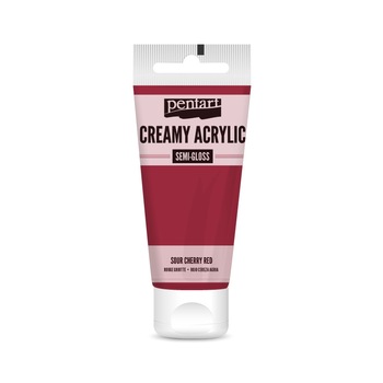 Vopsea acrilica cremoasa semilucioasa Pentart - rosu visine, 60 ml Vopsea acrilica cremoasa semilucioasa Pentart - rosu visine, 60 ml