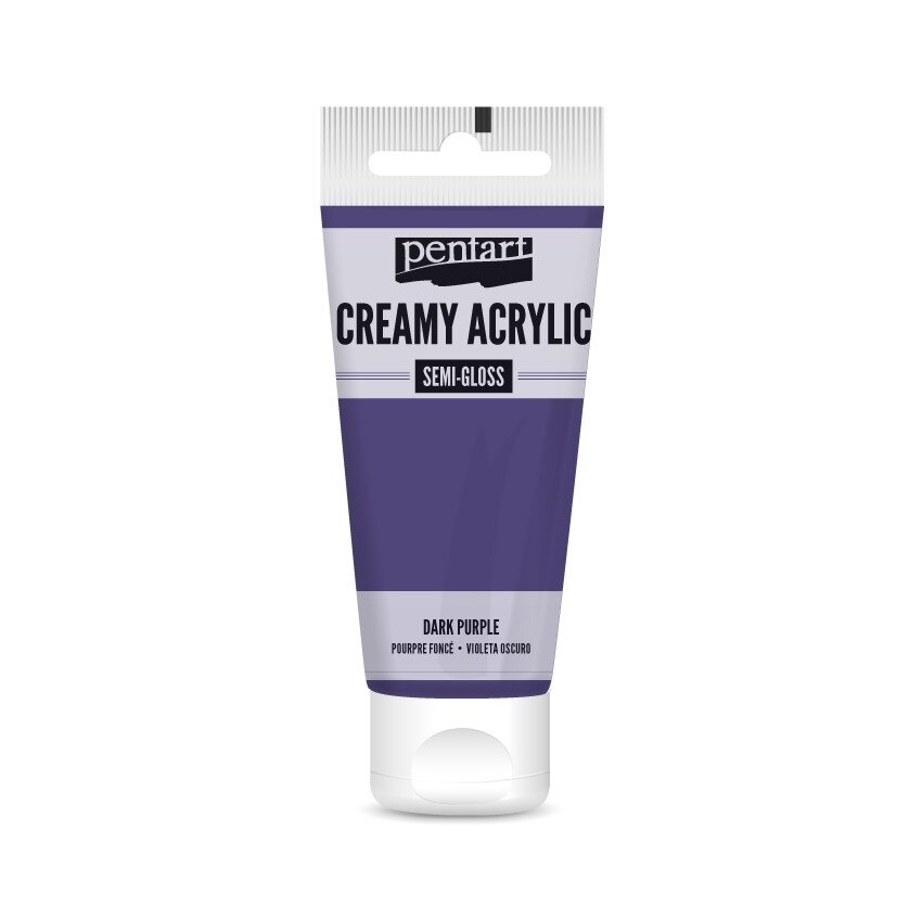 Vopsea acrilica cremoasa semilucioasa Pentart - mov inchis, 60 ml