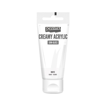 Vopsea acrilica cremoasa semilucioasa Pentart - alb, 60 ml Vopsea acrilica cremoasa semilucioasa Pentart - alb, 60 ml