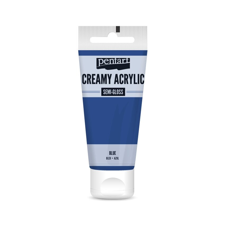 Vopsea acrilica cremoasa semilucioasa Pentart - albastru, 60 ml