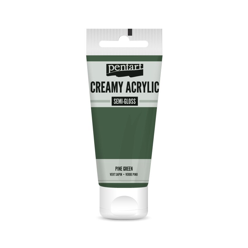Vopsea acrilica cremoasa semilucioasa Pentart - verde brad, 60 ml