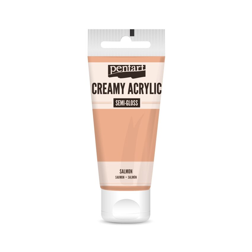 Vopsea acrilica cremoasa semilucioasa Pentart - somon, 60 ml